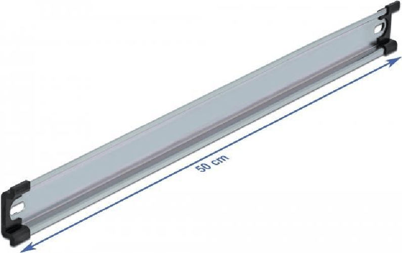 Delock Guida a cappello superiore 35 x 75 mm (50 cm) in acciaio DeLOCK 66190 kit di fissaggio Acciaio inox Acciaio