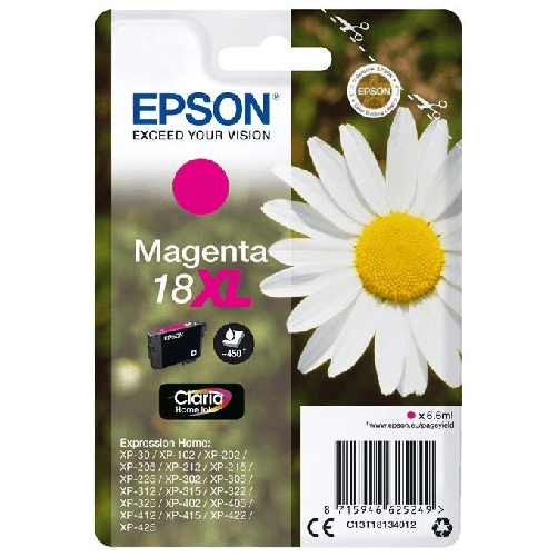 EPSON CARTUCCIA MAGENTA EPSON CLARIA HOME SERIE 18XL/MARGHERITA IN CONFEZIONE BLISTER Epson Daisy Cartuccia Margherita Magenta Inchiostri Claria Home