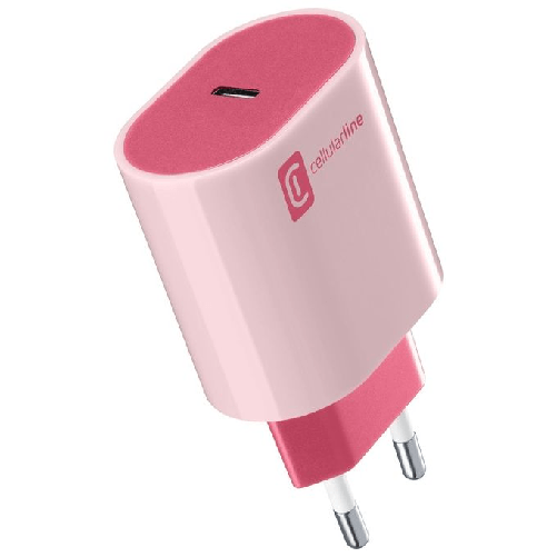 Cellular Line USB-C Charger #Stylecolor Universal Caricabatterie da Rete 20W Colorato Rosa Cellularline USB-C Charger #Stylecolor - Universal Caricaba