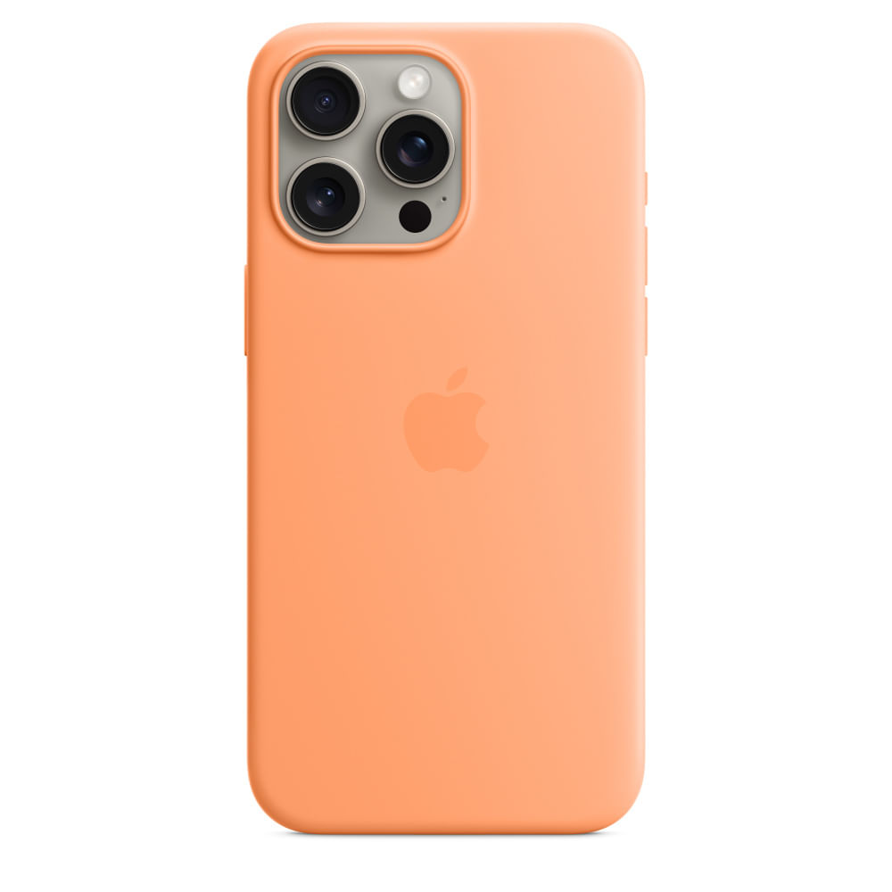 Apple Custodia MagSafe in Silicone per iPhone 15 Pro Max Aranciata ??????? Apple Custodia MagSafe in silicone per iPhone 15 Pro Max - Aranciata
