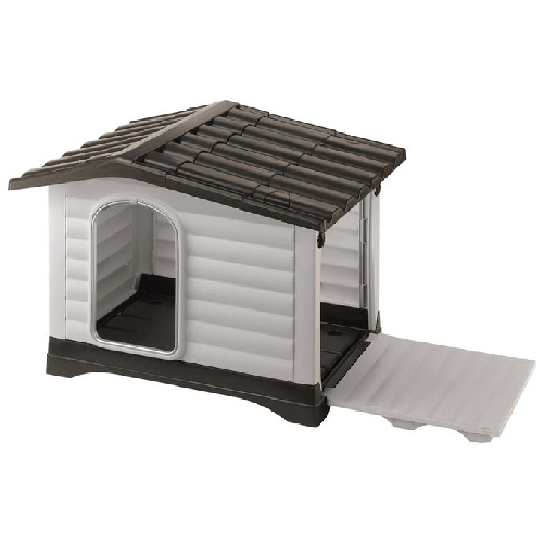 Ferplast Dogvilla 70 - Cuccia per Cani con Tetto Apribile Ferplast Cuccia Cane Esterno, Casetta per Cani, Cuccia per Cani Piccoli, Lato Apribile, Sist