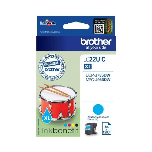 Brother LC22UC cartuccia d'inchiostro 1 pz Originale Resa elevata (XL) Ciano Brother LC22UC cartuccia d'inchiostro 1 pz Originale Ciano