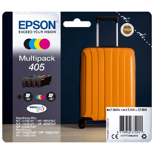 Epson Cartuccia Multipack DURABriteUltra, 405 BK/C/M/Y Epson Multipack 4-colours 405 DURABrite Ultra Ink