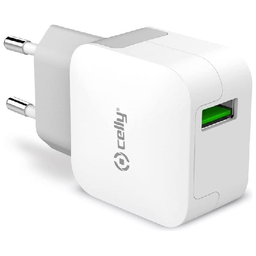 Celly TCUSBTURBO Caricabatterie per dispositivi mobili Telefono cellulare, Smartphone Bianco AC Interno