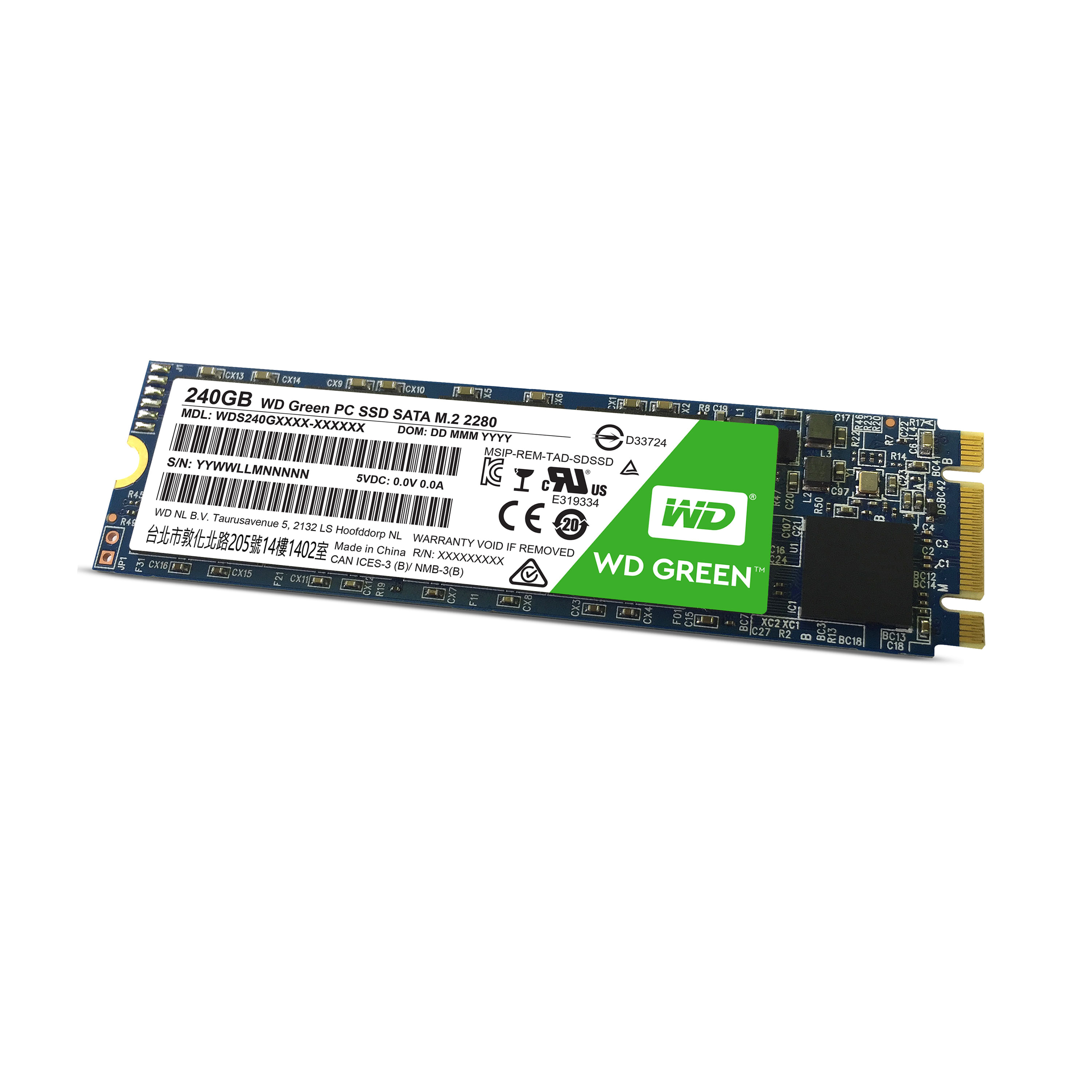 Western Digital Green M.2 240 GB Serial ATA III (Green SSD M.2 SATA 240GB - SATA/600 - Warranty 3M) Western Digital Green 240 GB M.2 Serial ATA III