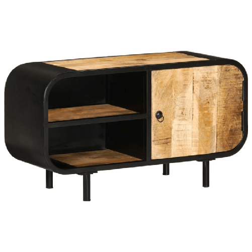 vidaXL Mobile Porta TV 90x30x48 cm in Legno di Mango Grezzo
