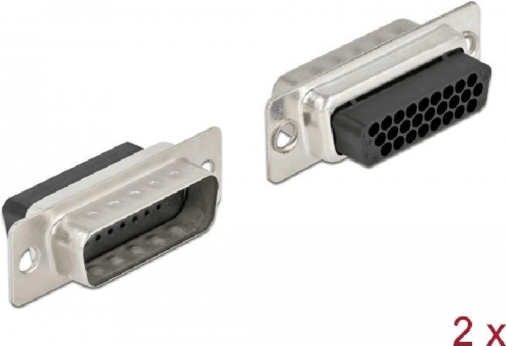 Delock Connettore a crimpare D-Sub HD a 26 pin metallo 2 pezzi DeLOCK D-Sub HD 26 pin a crimpare maschio, metallo, 2 pezzi