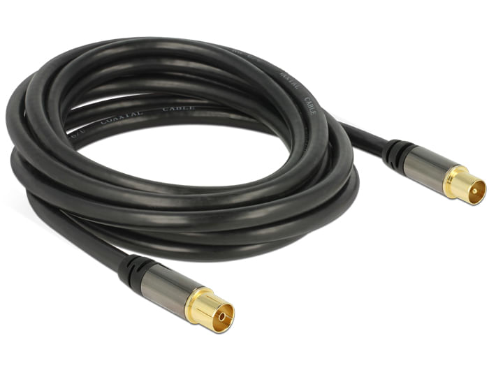 Delock Cavo antenna Spina IEC Presa IEC RG-6/U 3 m nero DeLOCK 88924 cavo coassiale RG-6/U 3 m IEC Nero