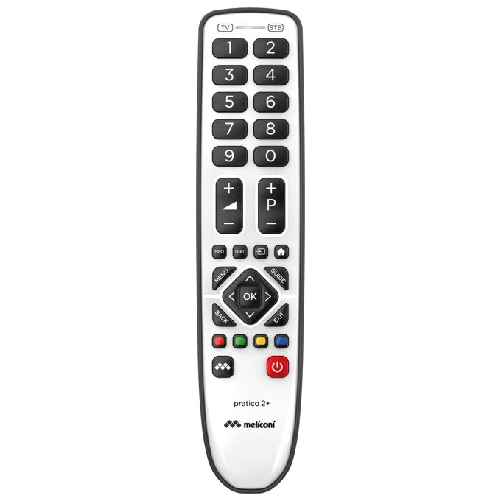 Meliconi Gumbody Pratico 2+ telecomando IR Wireless TV, Set-top box TV Pulsanti