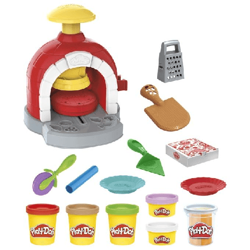 Hasbro Play-Doh Kitchen Creations La Pizzeria, playset con 6 vasetti di pasta modellabile e 8 accessori Play-Doh Kitchen Creations La Pizzeria, playse