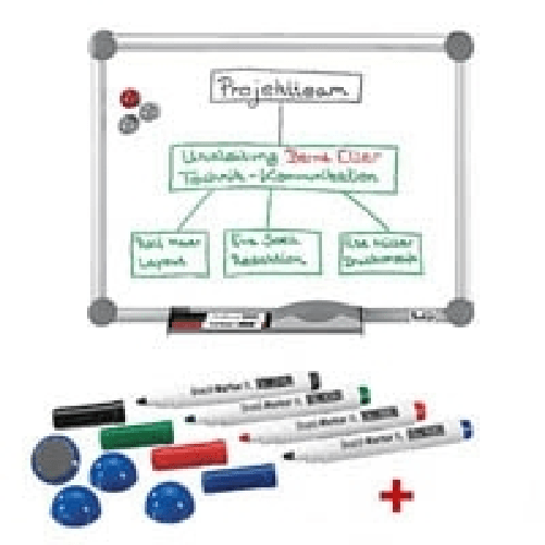 MAUL Lavagne Whiteboard 2000 grigia 90x60 cm 900 x 600 cm acciaio con rivestimento speciale bianco