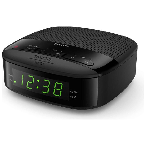 Philips Klang-Ausgabemodus Mono Funktionen Radio Tuner UKW Anzeige Uhrzeit LED Gewicht 202g Philips TAR3205/12 radio Orologio Digitale Nero