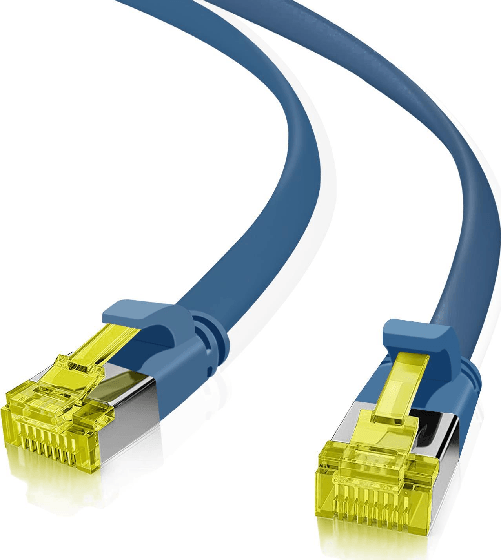 Cavo patch ultra piatto Helos U/FTP Cat 6a blu 75 m