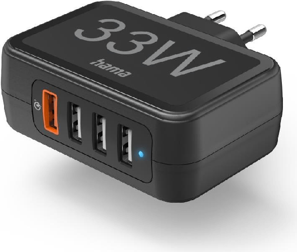 Hama 00201629 Caricabatterie per dispositivi mobili Telefono cellulare, Power bank, Smartphone, Tablet Nero AC Ricarica rapida Interno