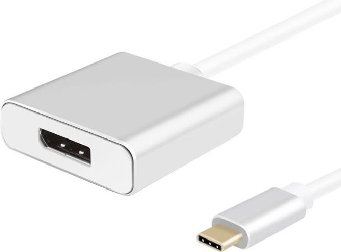 Cavo adattatore Helos USB 3.1 Type-C maschio/DisplayPort 1.2 femmina PREMIUM argento