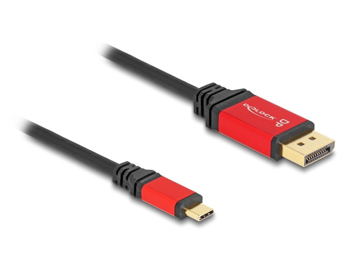 DeLOCK Cavo USB Type-C per DisplayPort (DP Alt Mode) 8K 30 Hz con funzione HDR 2 m rosso
