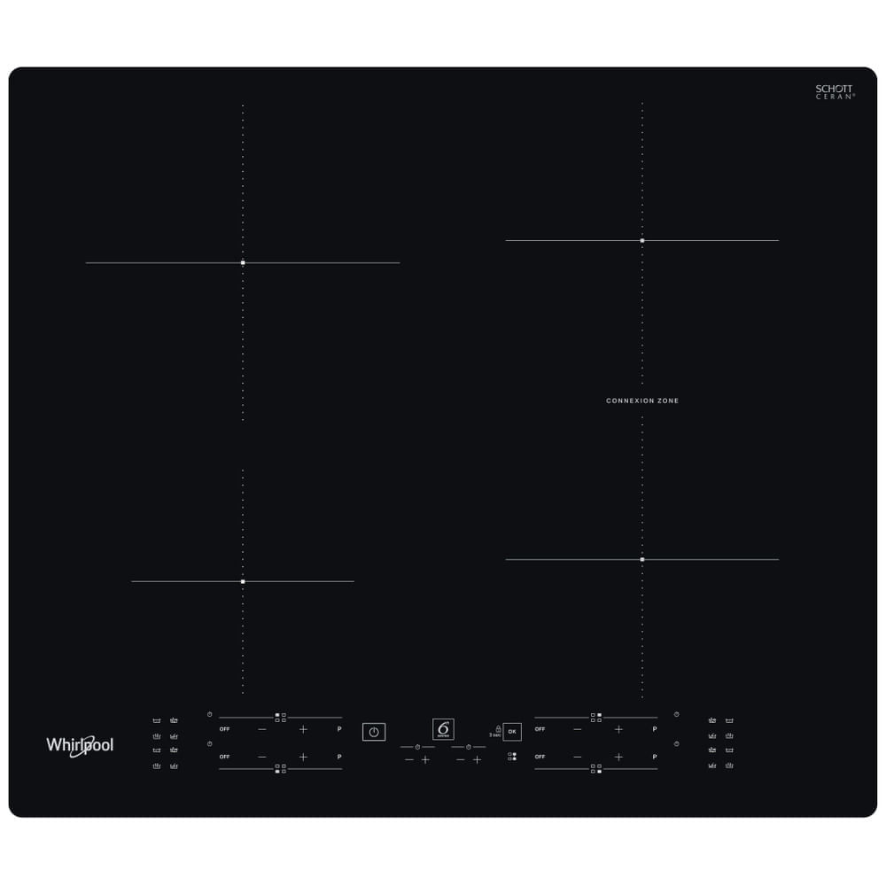 Whirlpool WB B8360 NE Piano Cottura ad Induzione 4 Zone 59 cm Nero Whirlpool Piano Cottura a Induzione WB B8360 NE