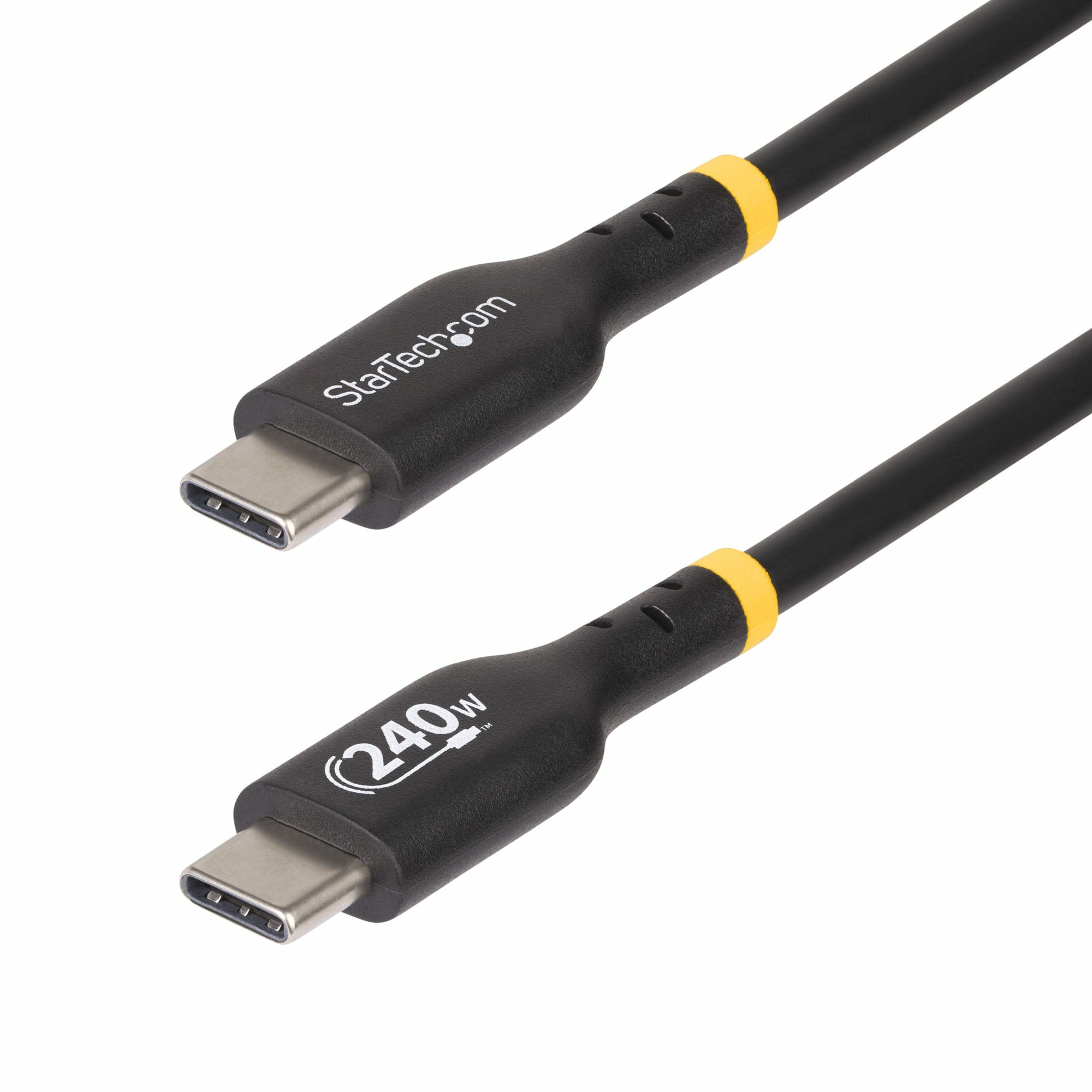 StarTech.com Cavo di Ricarica USB-C da 2m, cavo USB-C certificato USB-IF, 240W PD EPR, cavo trasferimento dati USB 2.0 Tipo-C per laptop, rivestimento