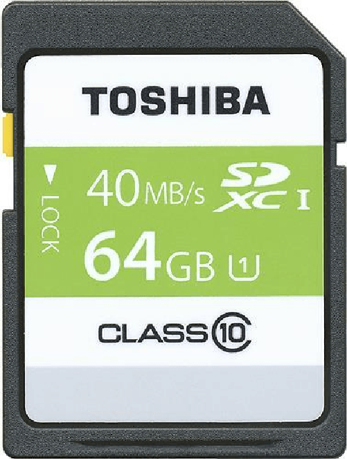 Toshiba SDXC UHS1 64 GB 64 GB SDXC Classe 10 40 MB-s Toshiba SDXC UHS1, 64GB Classe 10
