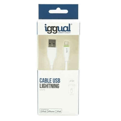 iggual IGG316955 cavo Lightning 1 m Bianco