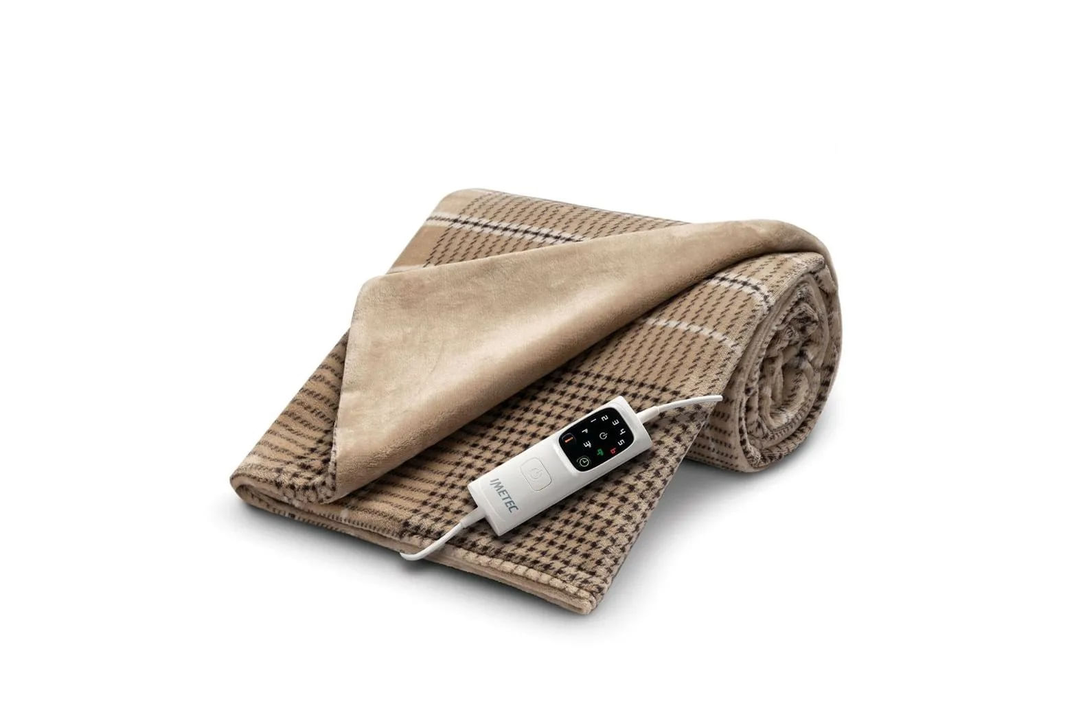 Imetec CaldoPlaid Elegance, Plaid Riscaldabile, Morbida Coperta Elettrica, 180x140 cm, Tessuto Double Face, Risparmio Energetico, Tecnologia Adapto, R