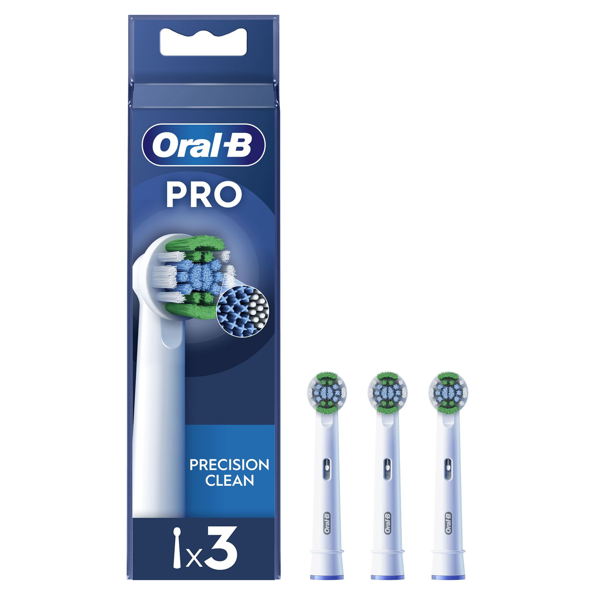 Braun Oral-B Precision Clean Testine Spazzolino Elettrico Confezione da 3 Testine di Ricambio Oral-B Testine Di Ricambio Pro Precision Clean, 3 Testin