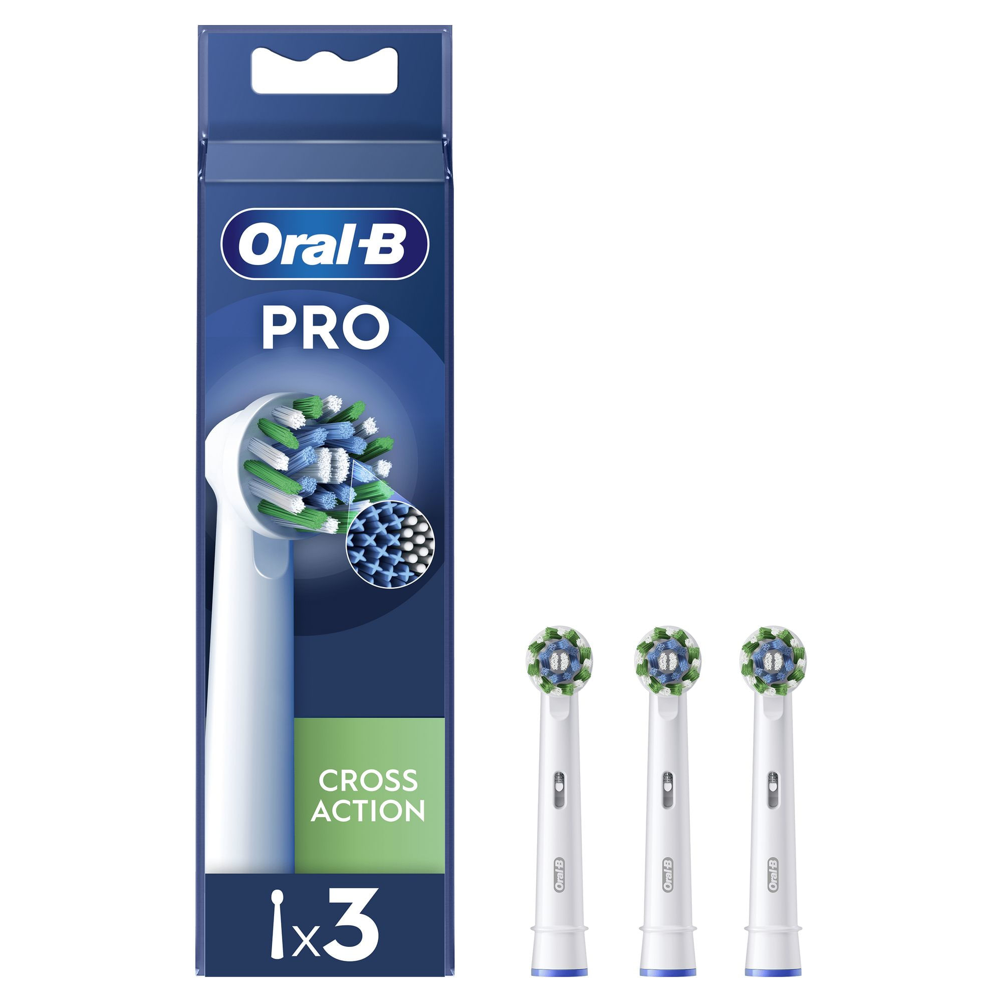 Braun Spazzolino ricambio Oral B CROSS ACTION, Pro White, pulizia ottimale, bianco Oral-B Pro Cross Action 3 pz Bianco