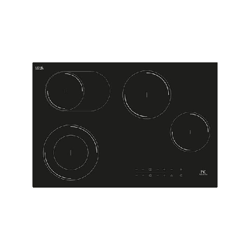 Master Kitchen MKHC 7742 D-O BK Piano in vetroceramica 77 cm 4 zone cottura zona ovale controllo touch vetro nero