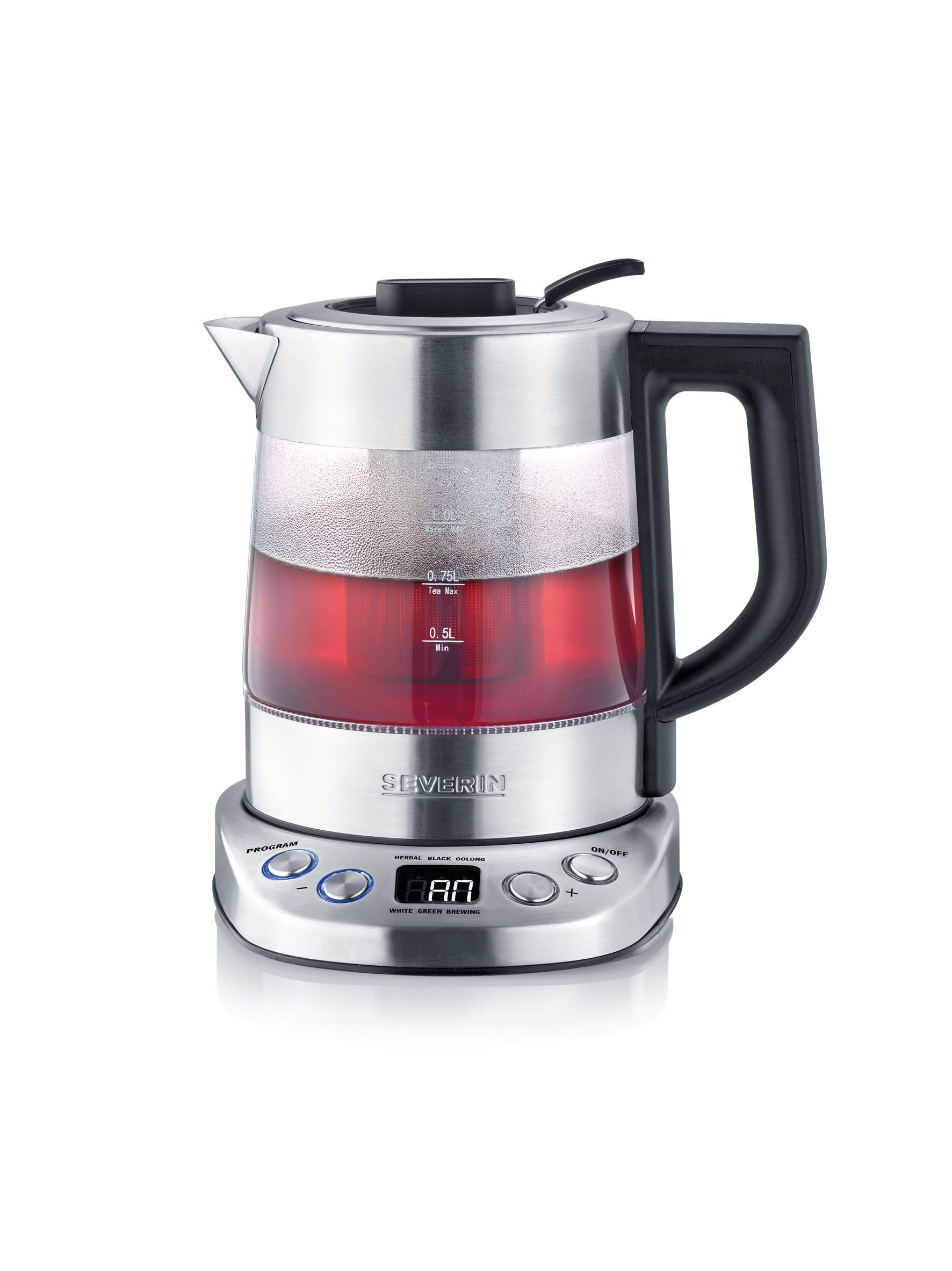 Severin Bollitore per tÃ Â ̈ e acqua Deluxe Mini WK 3473 in acciaio inossidabile spazzolato nero 1,0 litri Severin WK 3473 bollitore elettrico 1 L