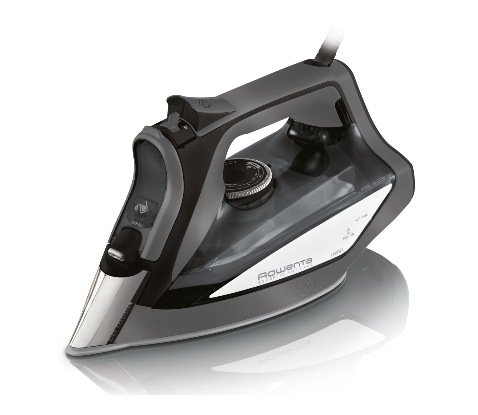 Rowenta DW7025 Expertis Ferro da Stiro a Vapore 300 ml 2700 W 45 g-min Colpo di Vapore 180g Nero-Grigio Rowenta DW7025 EXPERTIS ANTI-CALC DW7025