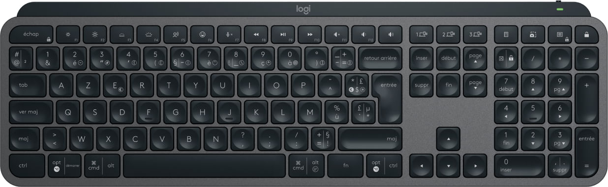 Logitech MX Keys S tastiera Universale RF senza fili + Bluetooth AZERTY Francese Grafite