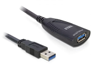 Delock Anschlsse 1 x USB 3.0 Typ A Stecker 1 x USB 3 DeLOCK USB 3.0 5m cavo USB USB 3.2 Gen 1 (3.1 Gen 1) Nero