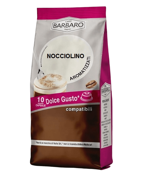 NOCCIOLATO SOLUBILE BARBARO NOCCIOLINO - 10 CAPSULE COMPATIBILI DOLCE GUSTO da 13g