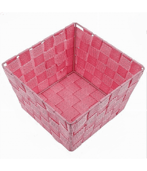 Cleafe-portaoggetti Rosa Organizer Bagno Camera Cucina In Tessuto 16 X 16 X 8.5cm 79005 -