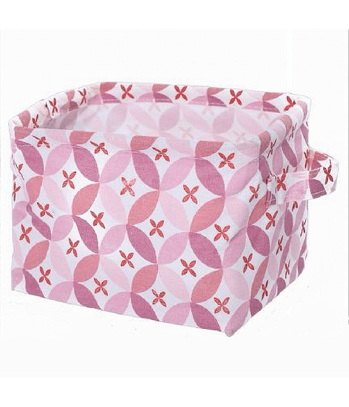 Cleafe-cesto Contenitore Portabiancheria Bucato Con Manici Tessuto Rosa 26x20x16cm 79203 -