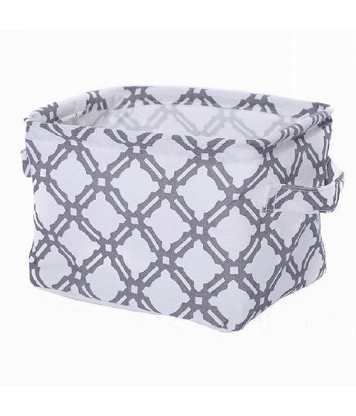 Cleafe-cesto Contenitore Porta Biancheria Bucato Manici Tessuto Grigio 26x20x16cm 79204 -