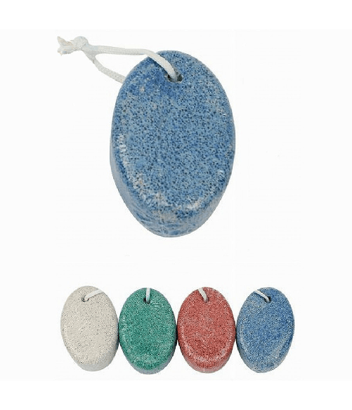 Cleafe-set 3 Pz Pietra Pomice Colorata Ovale Naturale Cura Piedi Calli Chiropodia 79292 -