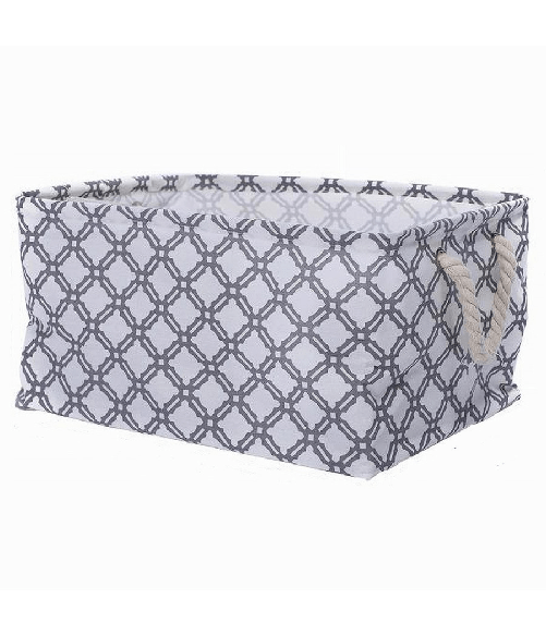Cleafe-cesto Contenitore Porta Biancheria Bucato Manici Tessuto Grigio 43x32x25cm 79208 -