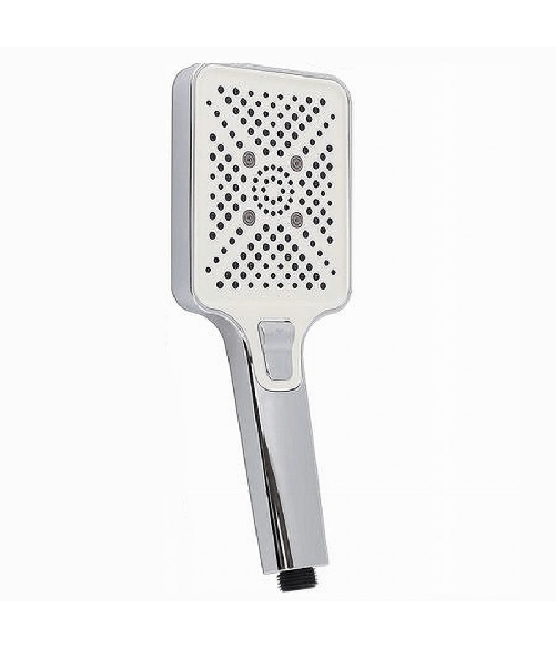 Cleafe-doccetta Soffione Multigetto Pulsante Doccia Silver Rettangolare 10.5x27cm 87537 -