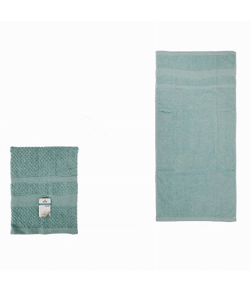 Cleafe-asciugamano Da Bagno Ospite In Cotone Morbida 30x50cm 65gr Colore Celeste 79496 -