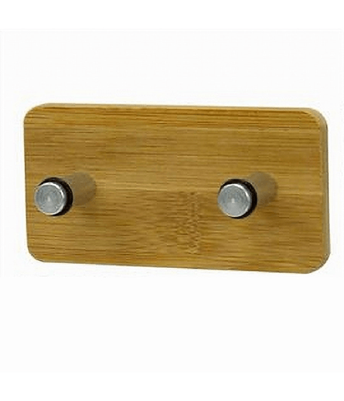 Cleafe-appendiabiti Appendino Parete Metallo Legno 2 Posti Ganci Giacche Vestiti 79545 -