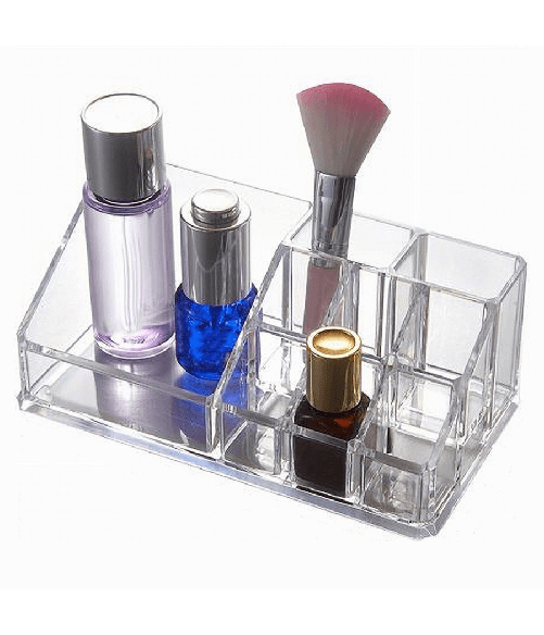 Cleafe-organizer Box Trasparente 9 Scomparti Posti Per Trucchi Cosmetici Make Up 10248 -