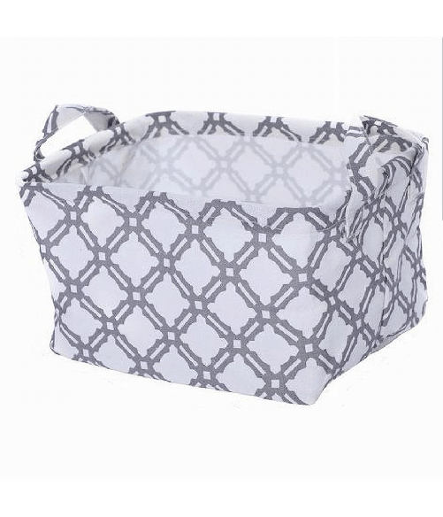 Cesto Contenitore Porta Biancheria Bucato Manici Tessuto Grigio 20x15x16cm 79202 -