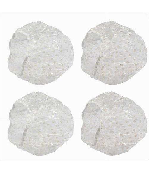 Cleafe-set 8 Pz Cuffia Per Doccia Bagno Elastico Fantasia A Pois Protegge Capelli 79525 -