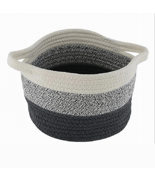 Cleafe-cestino Cesto Tessuto Di Corda Intrecciato Porta Oggetti Rotondo 21x15cm 10649 -
