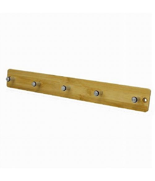 Cleafe-appendiabiti Appendino Parete Metallo Legno 5 Posti Ganci Giacche Vestiti 79548 -