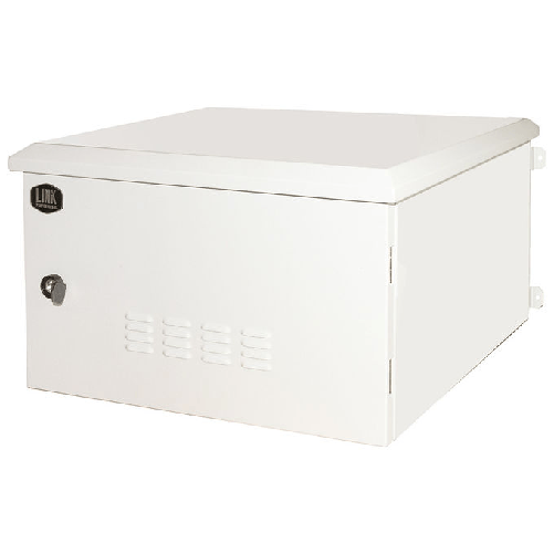 Link Armadio Rack 19 Pollici 9u per Reti da Esterno Classe Protezione Ip55 Misure 600x600x467mm Grigio Chiaro con Ventole Filtrate