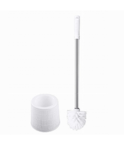 Cleafe-portascopino Con Effetto Rattan Bianco Per Bagno Wc Toilette Con Scopino 79823 -