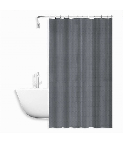 Tenda Doccia Vasca Bagno Effetto 3d A Nido D'ape Grigio 180x200cm 12 Ganci 87605 -