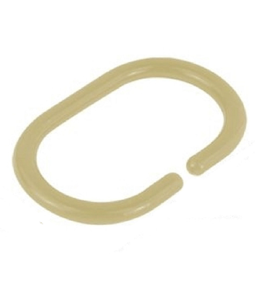Cleafe-set 12 Pz Anelli Gancio Per Tenda Da Doccia Box Bagno In Plastica Pp Beige 87244 -